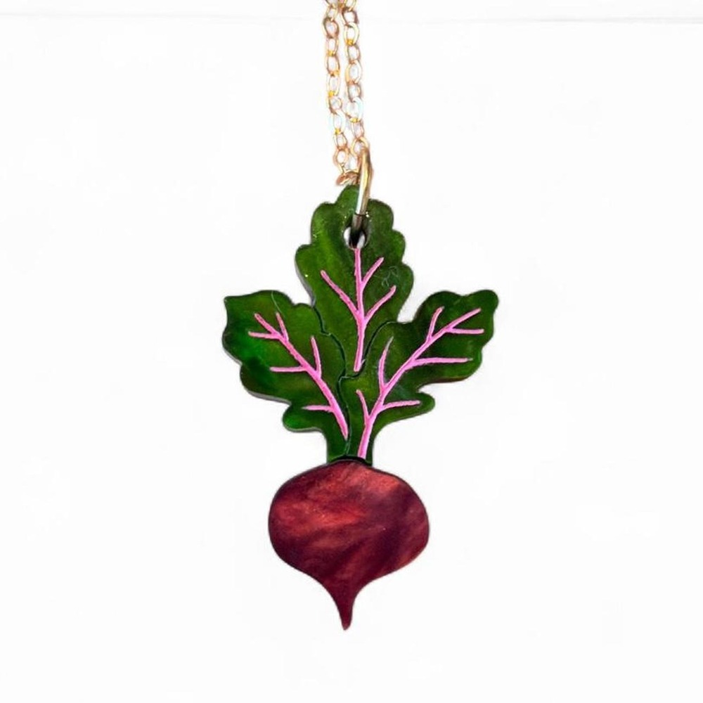 Wolf and Moon Beet Necklace